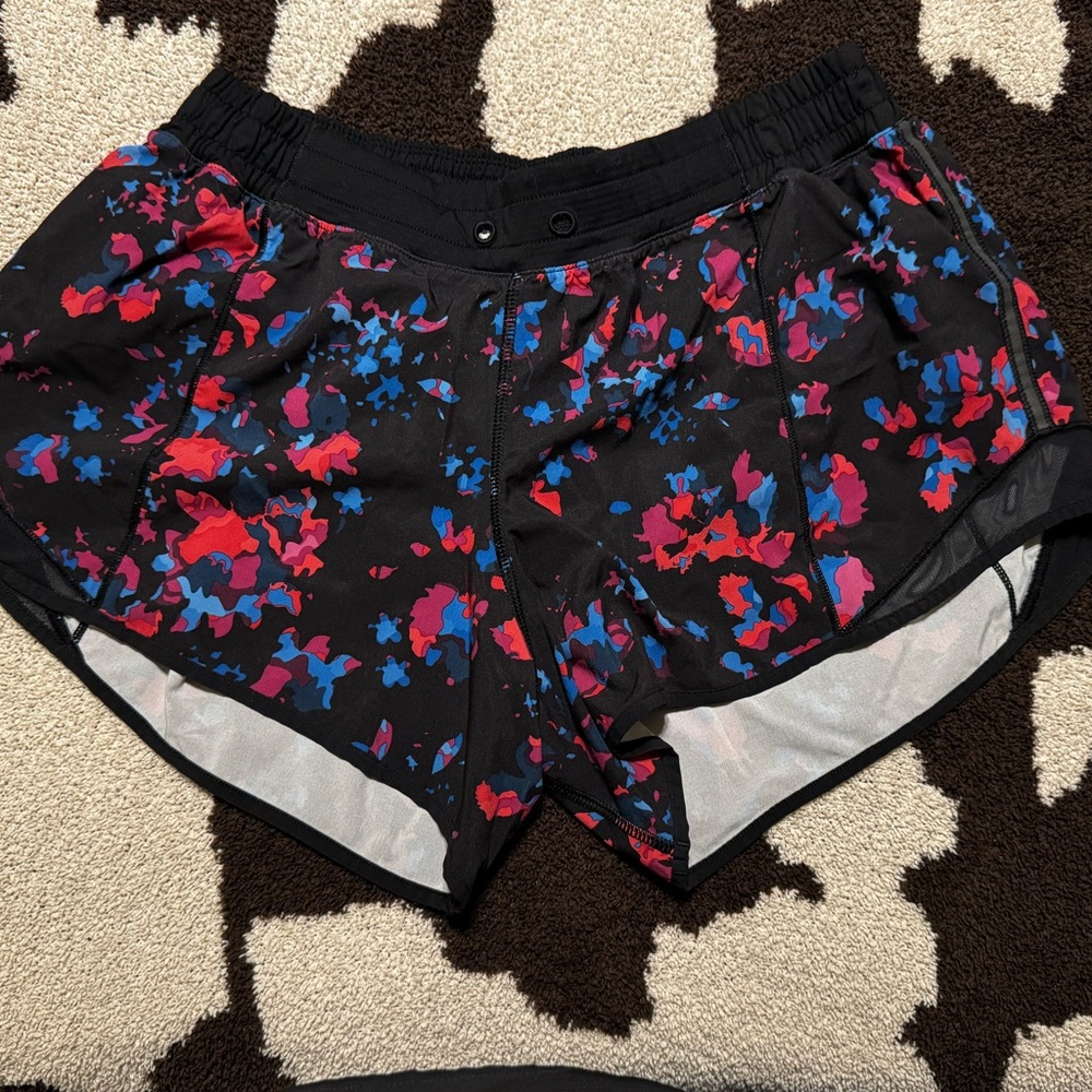 Lululemon Athletica Black and Red Athletic Shorts